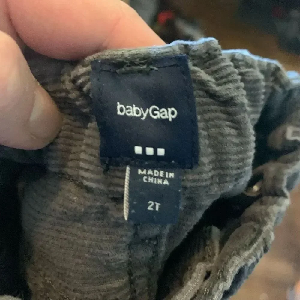 Baby Gap gray adjustable waist basic minimalist 2T corduroy pants